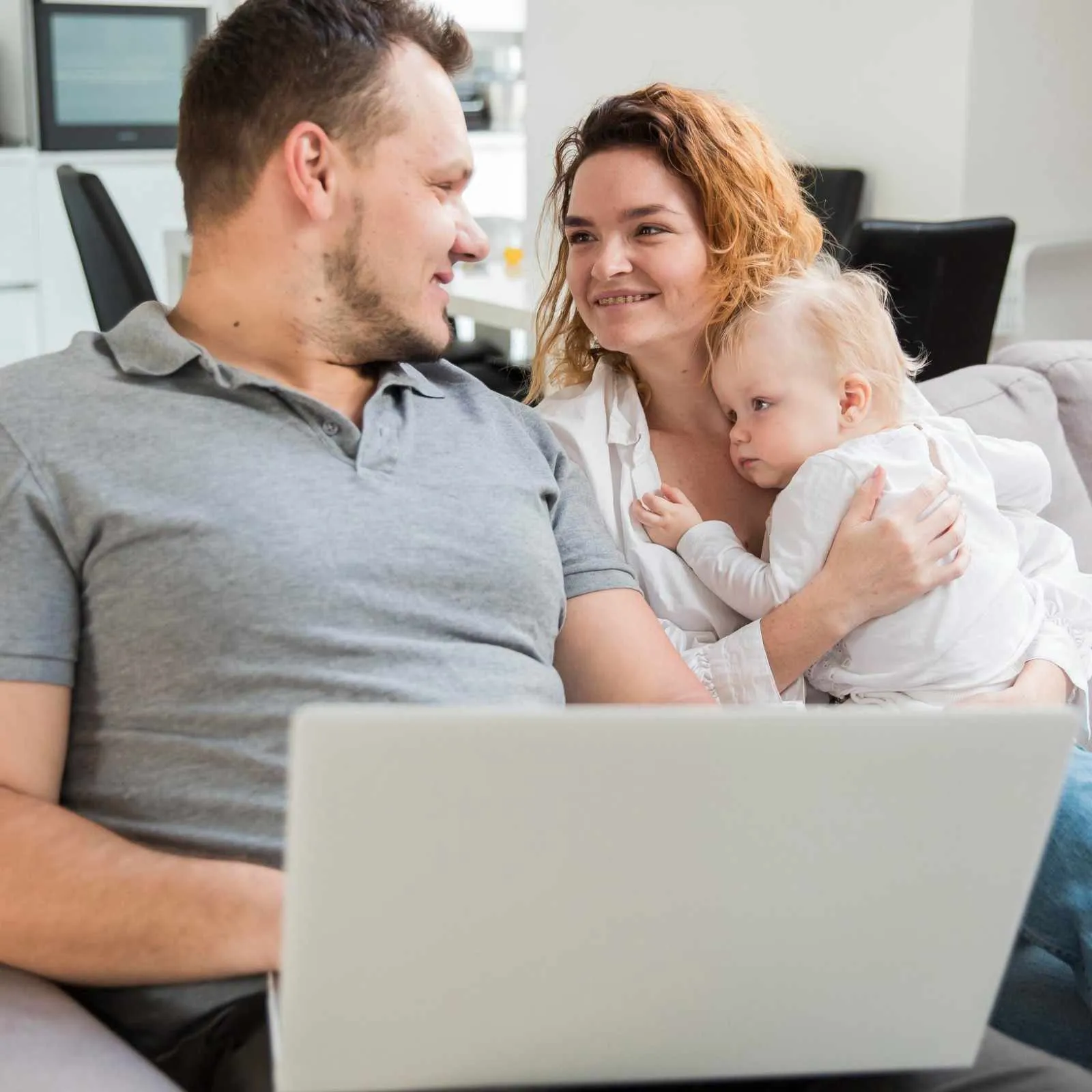 A family enjoying a calm afternoon at home