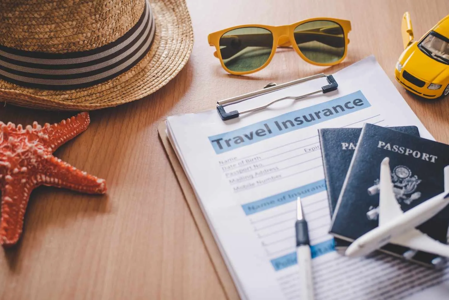 A traveler checking a passport at the airport